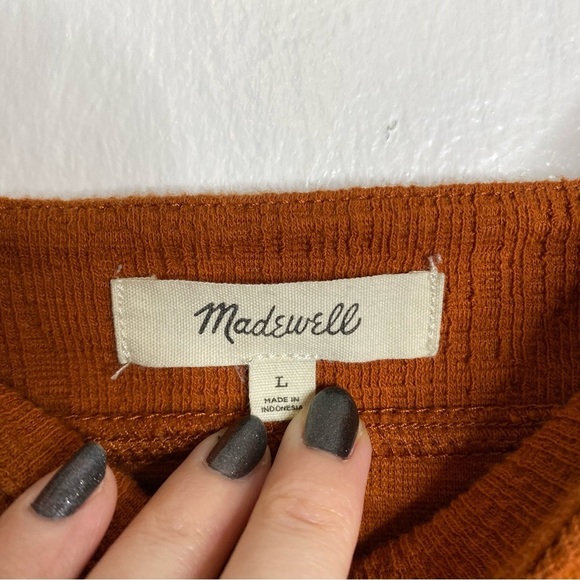 Madewell Terracotta Crosshatch Tie-Strap Tank Top L‎ - Picture 6 of 8
